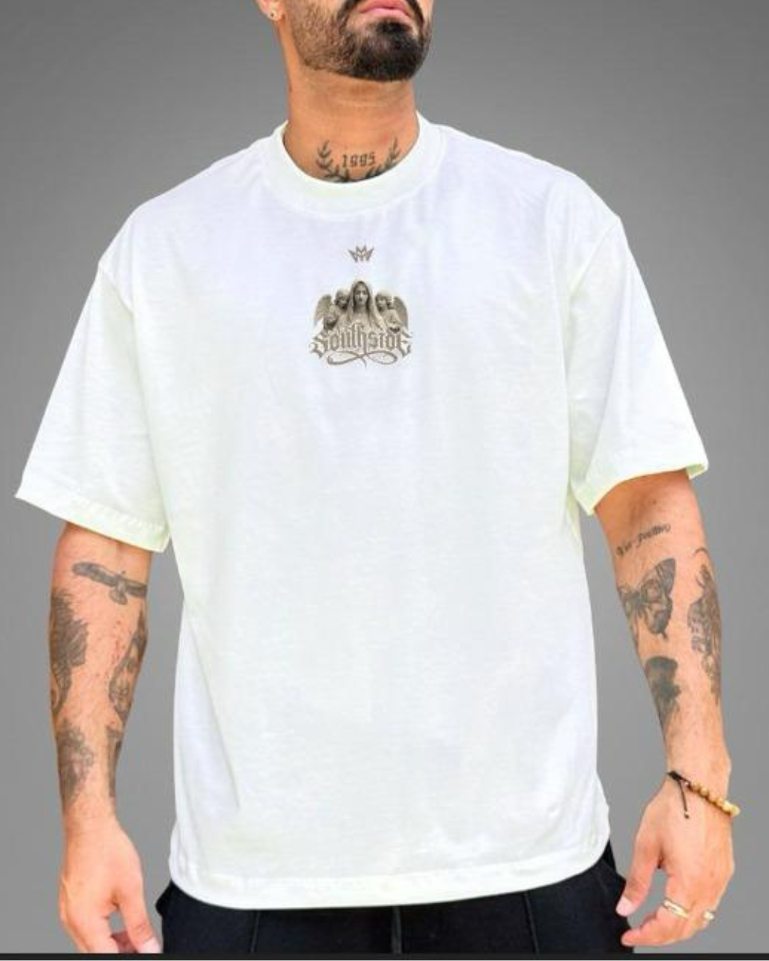 CAMISETA OVERSIZE BLANCA VIRGEN 280GM CALIDAD PREMIUM