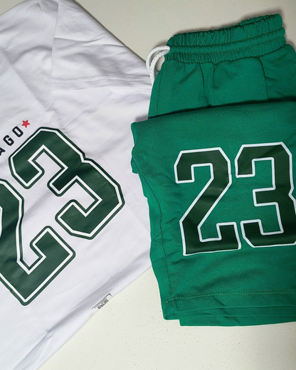 CONJUNTO CAMISETA + PANTALONETA VERDE 23