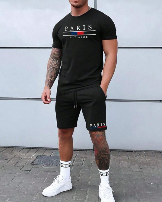 CONJUNTO CAMISETA + PANTALONETA NEGRA PARIS
