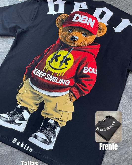 CAMISETA ESTAMPADA 220GM CALIDAD PREMIUM OSO ROJO